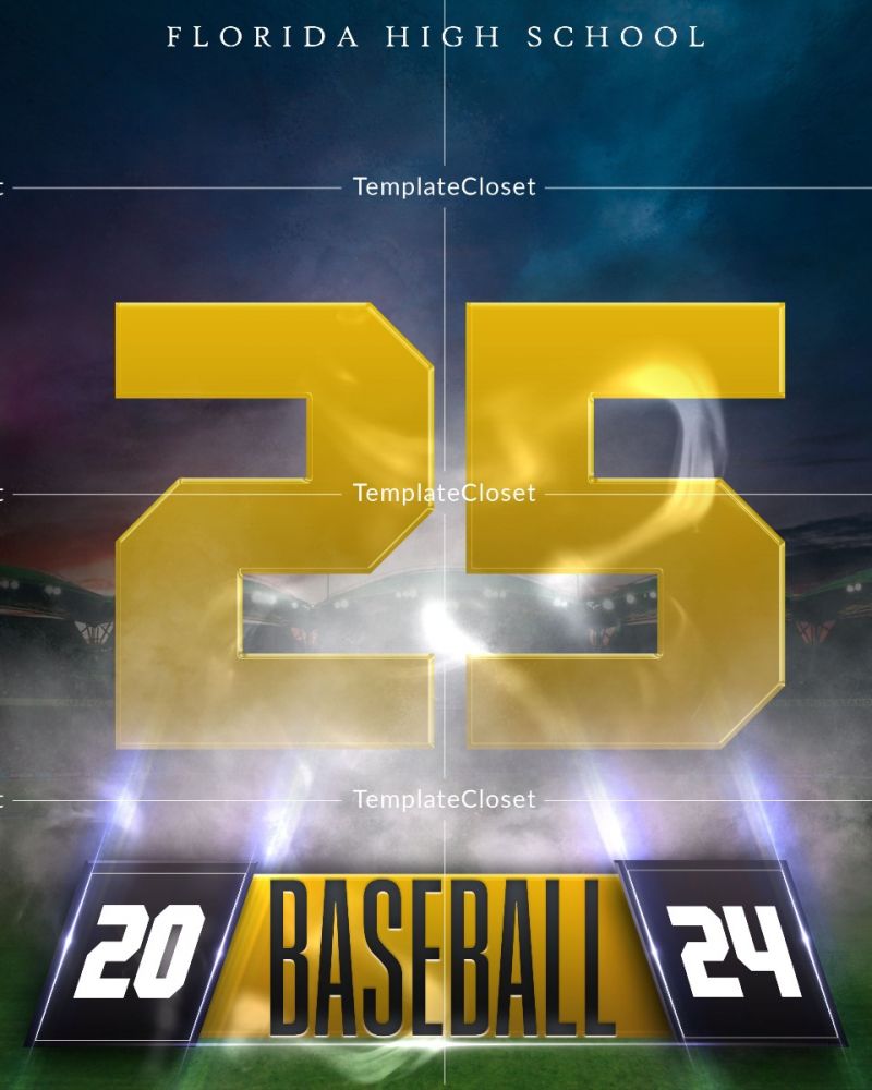 Baseball Themed Effect Sports Photography Template