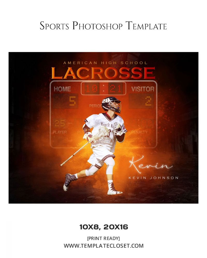 Lacrosse With Score Board Photography Template