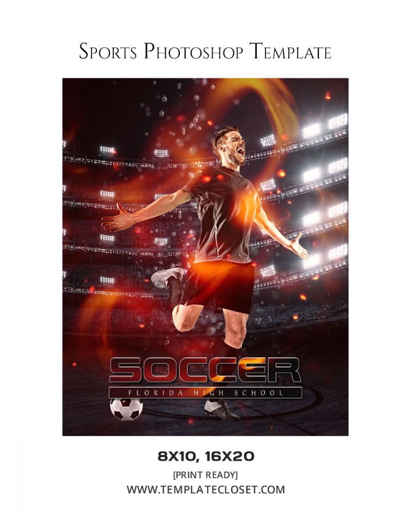 Soccer In Stadium Customized Sports Template