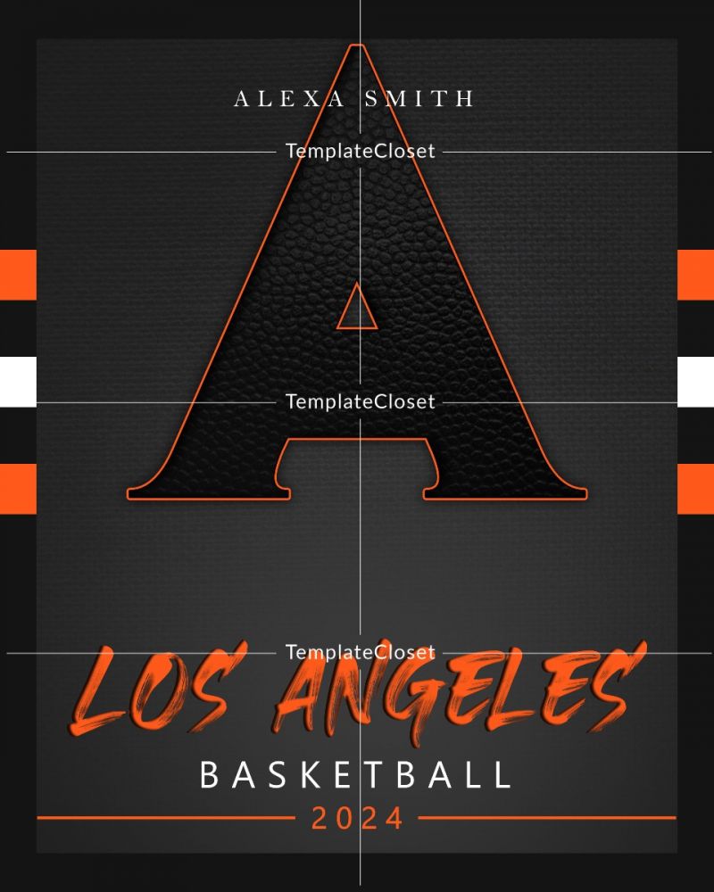 Basketball Los Angles Customized Photoshop Template