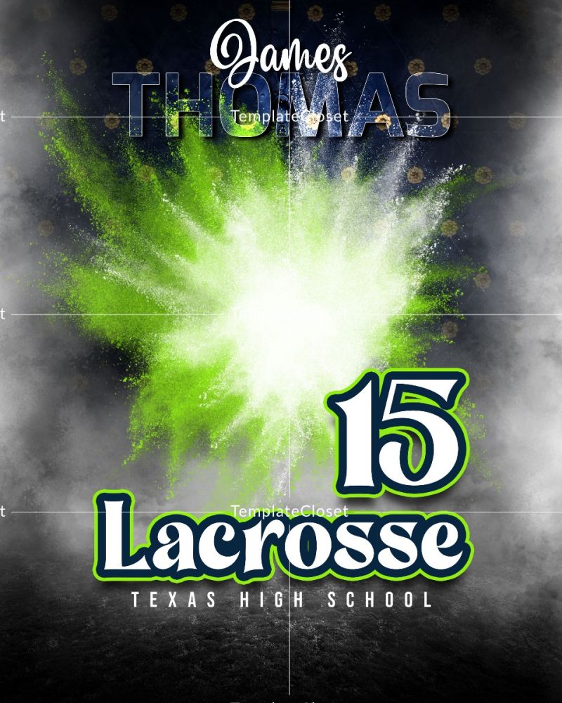 Lacrosse Powder Effect Sports Print Ready Photography Template