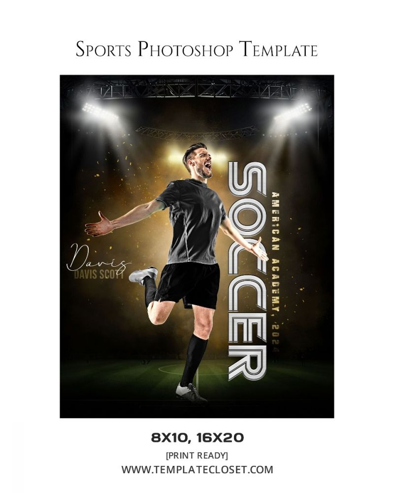 Soccer Victory Movement Sports Layered Template