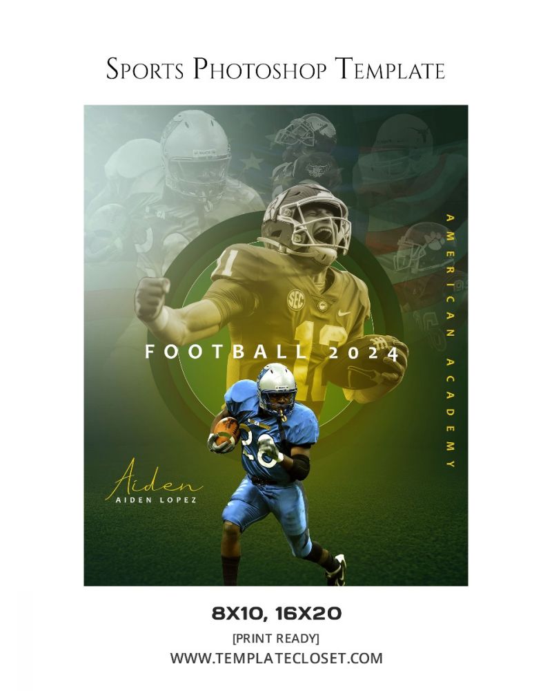 FootballNoOnehasEverDrownedInSweatPhotographyTemplate@templatecloset.com