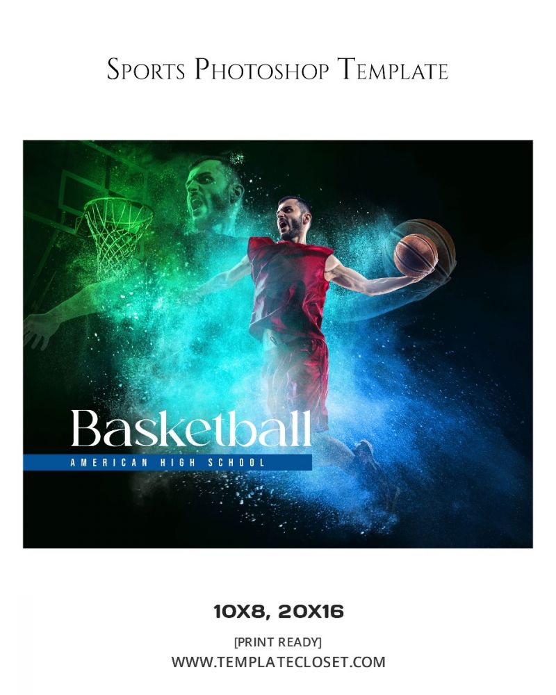 Basketball Memory Mate Color Effect Photography Template