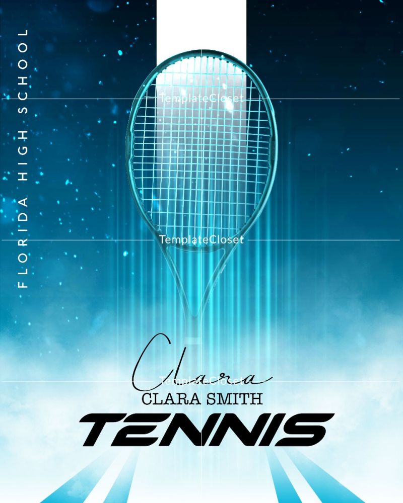 Clara Smith - Tennis Signature Effect Print Ready Sports Template
