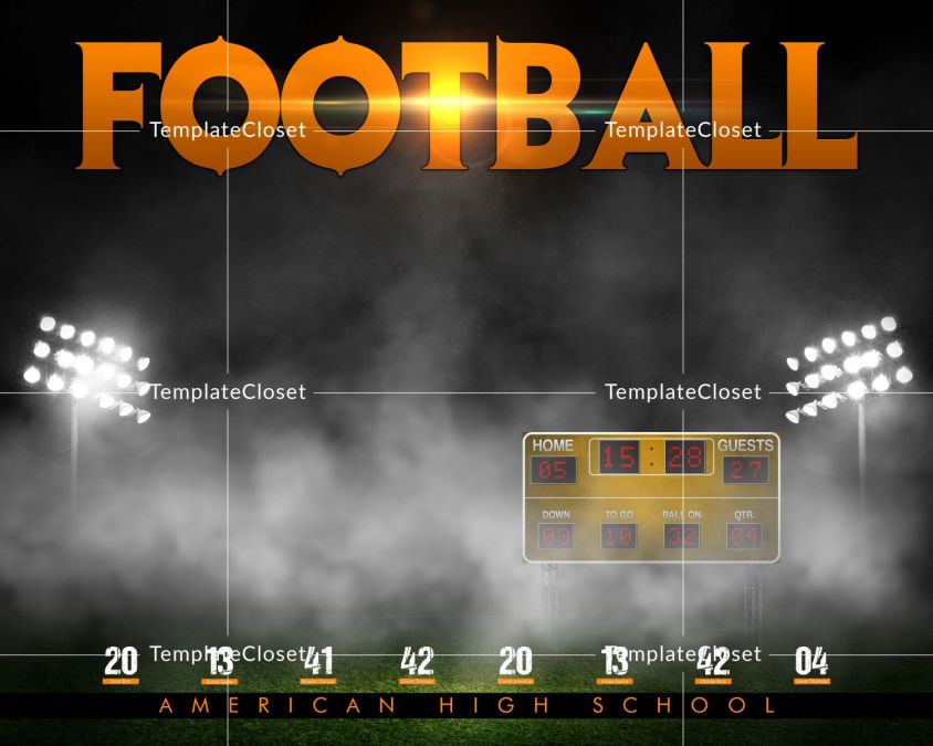 Yellow Fever Football Photoshop Template