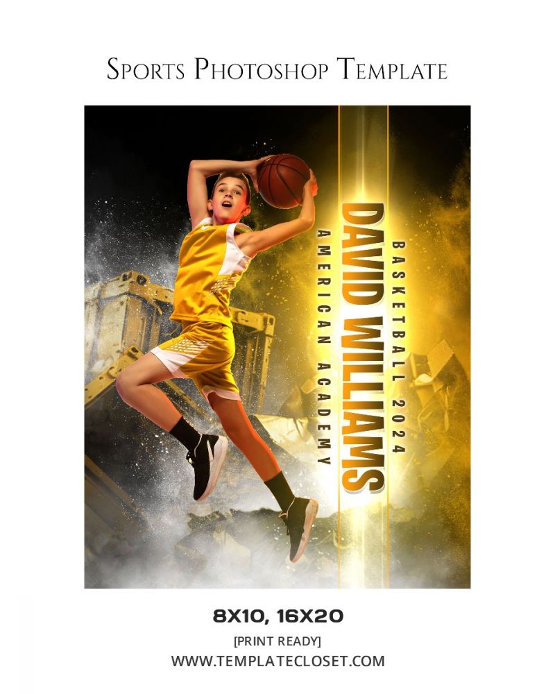 Basketball Memory Mate Color Effect Photography Template