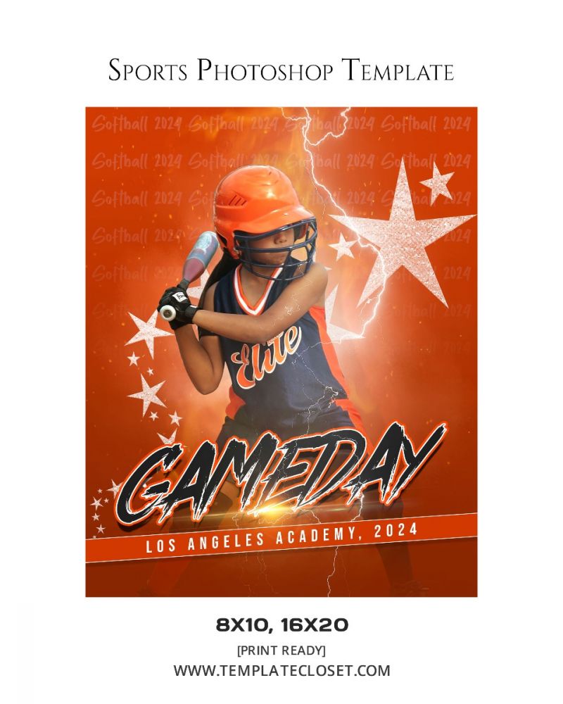 Baseball Florida High School Signature Effect Sport Photography Template