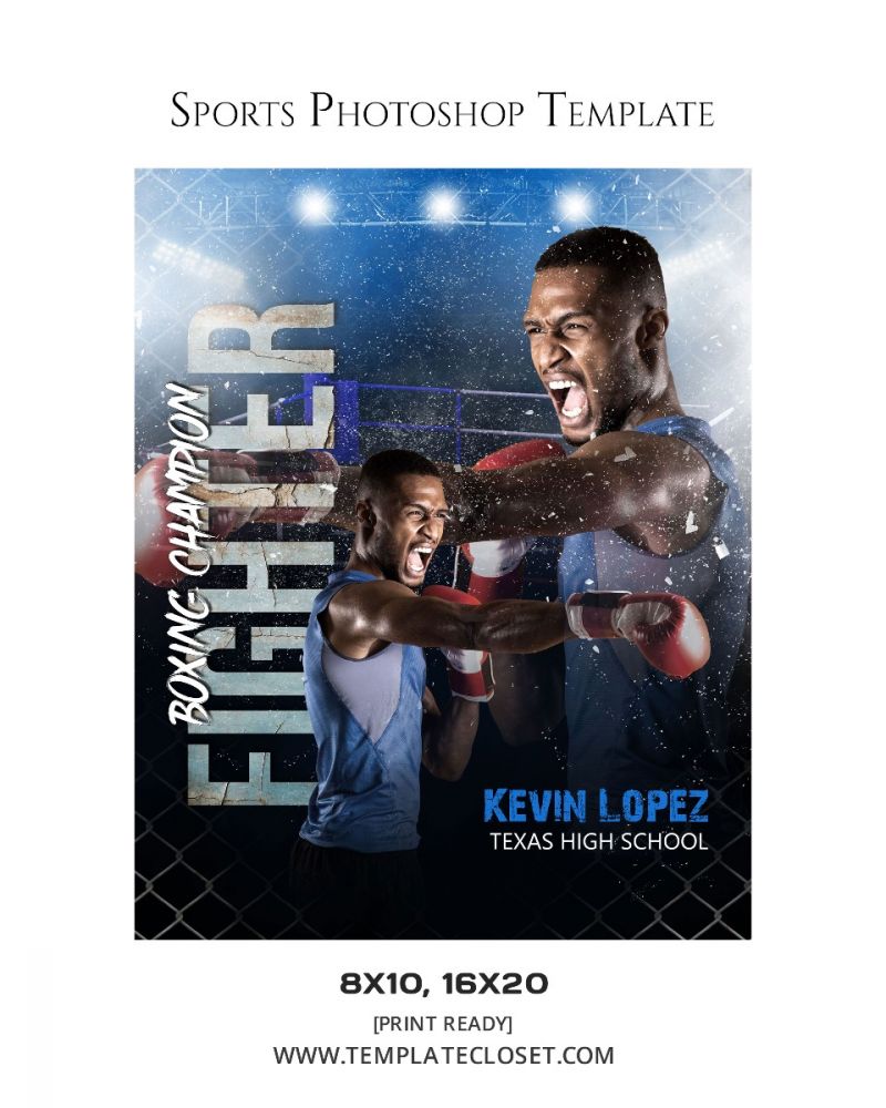 Boxing Enliven Effect Sports Photoshop Photography Template