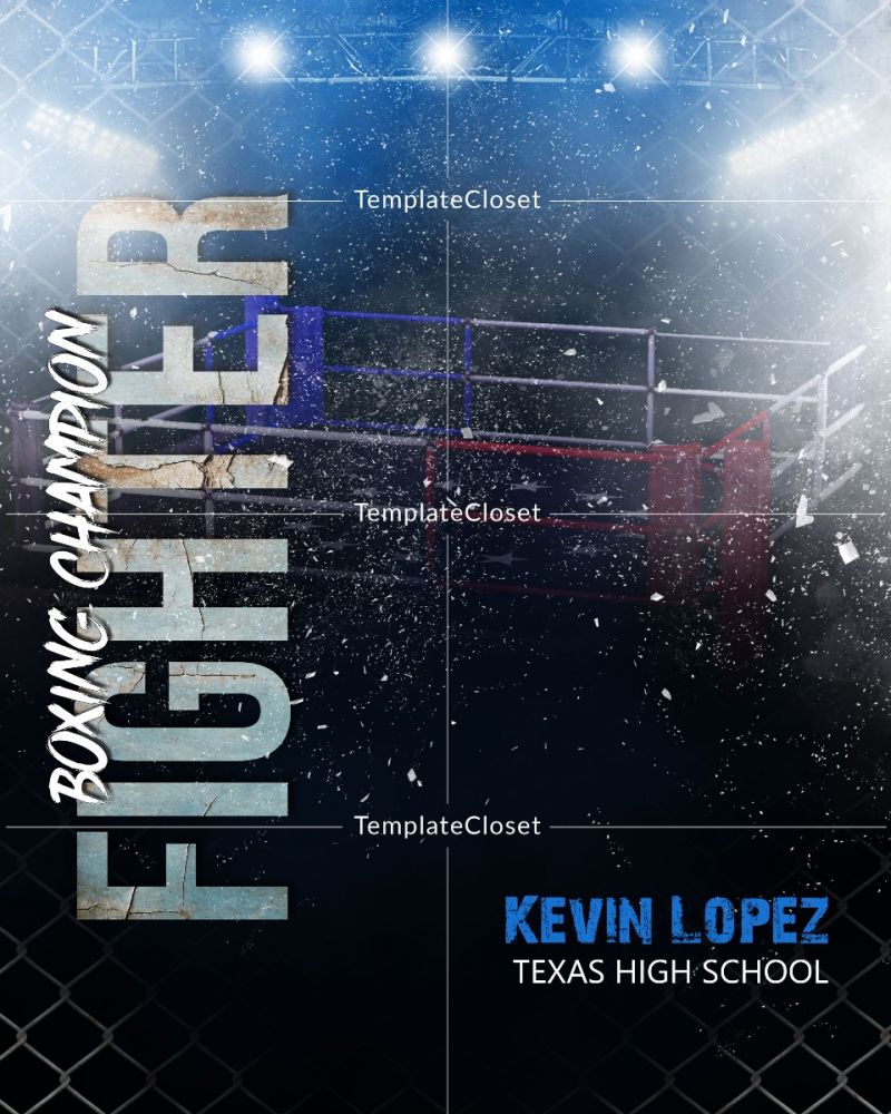 Boxing Customized Sports Photoshop Layered Template