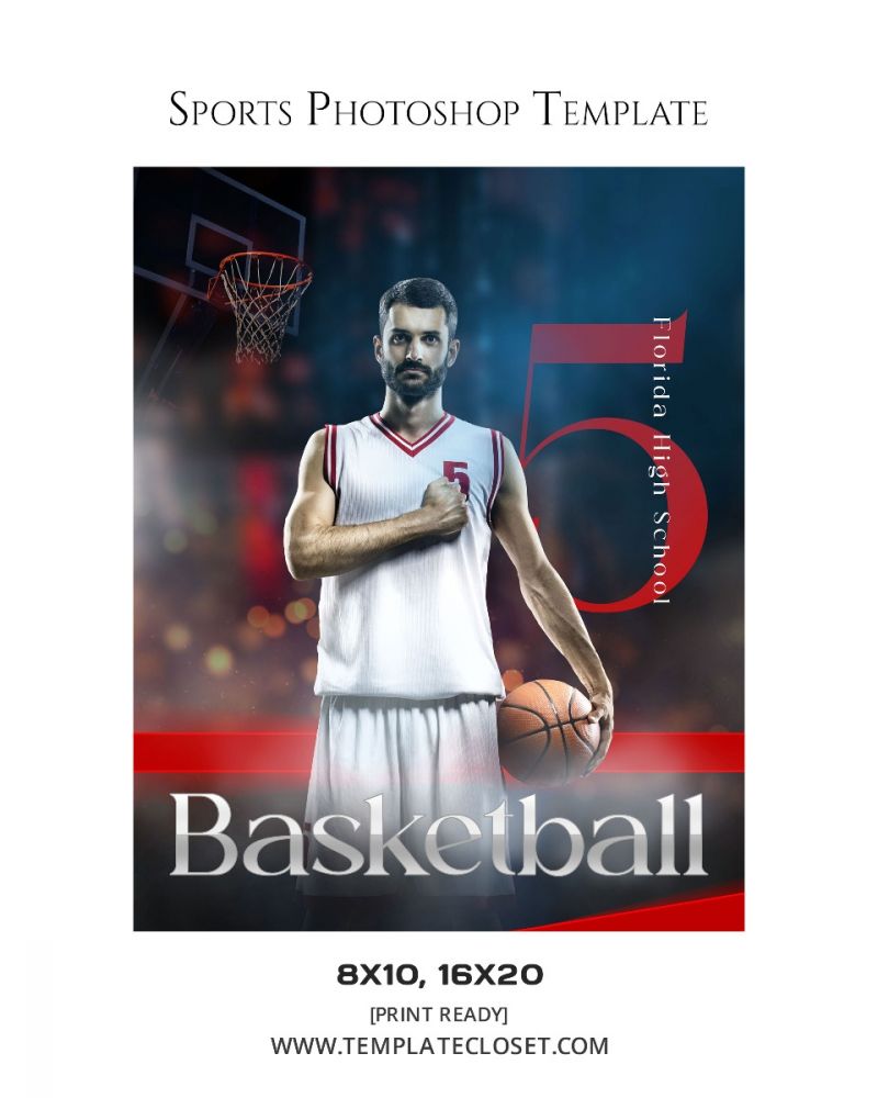 Basketball Memory Mate Color Effect Photography Template