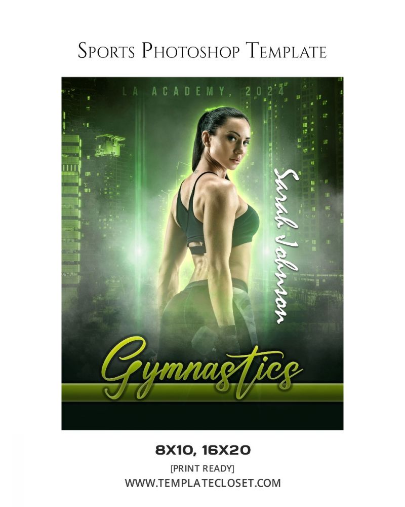 Gymnastic Print Ready Sports Customized Photoshop Layered Template