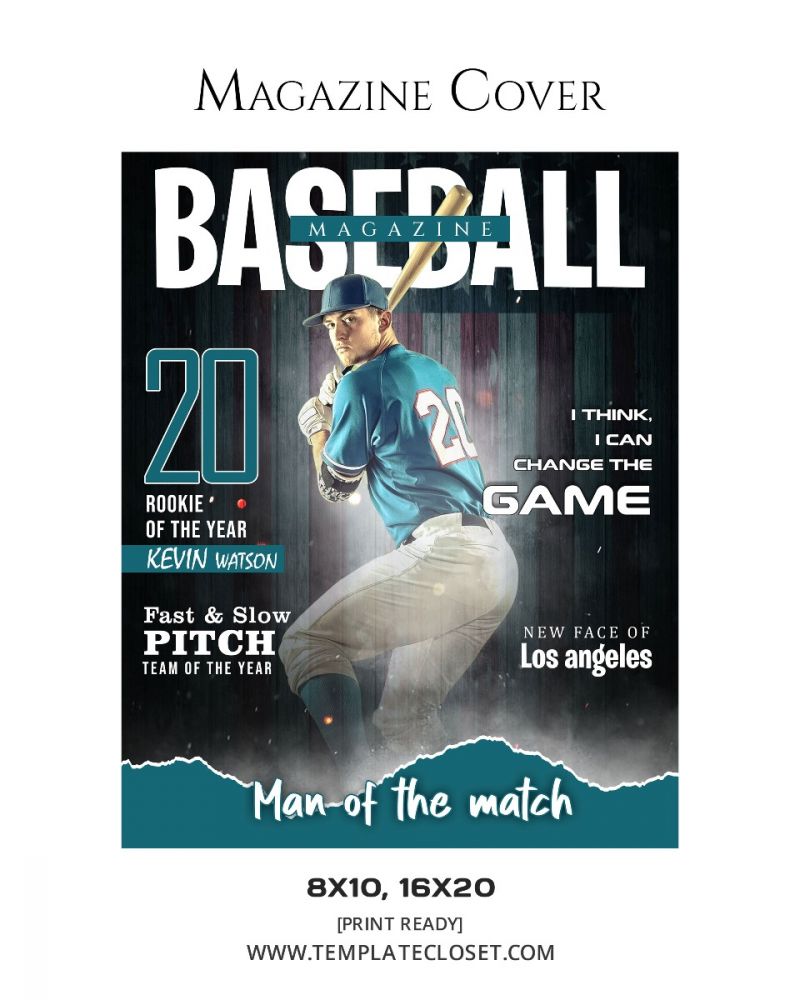 Baseball - Man Of The Match Customized Magazine Cover