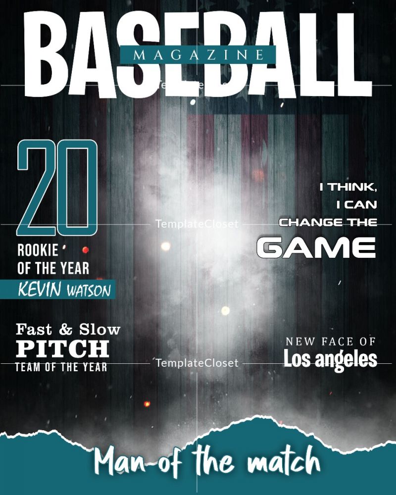 Baseball Sports Magazine Print Ready Cover