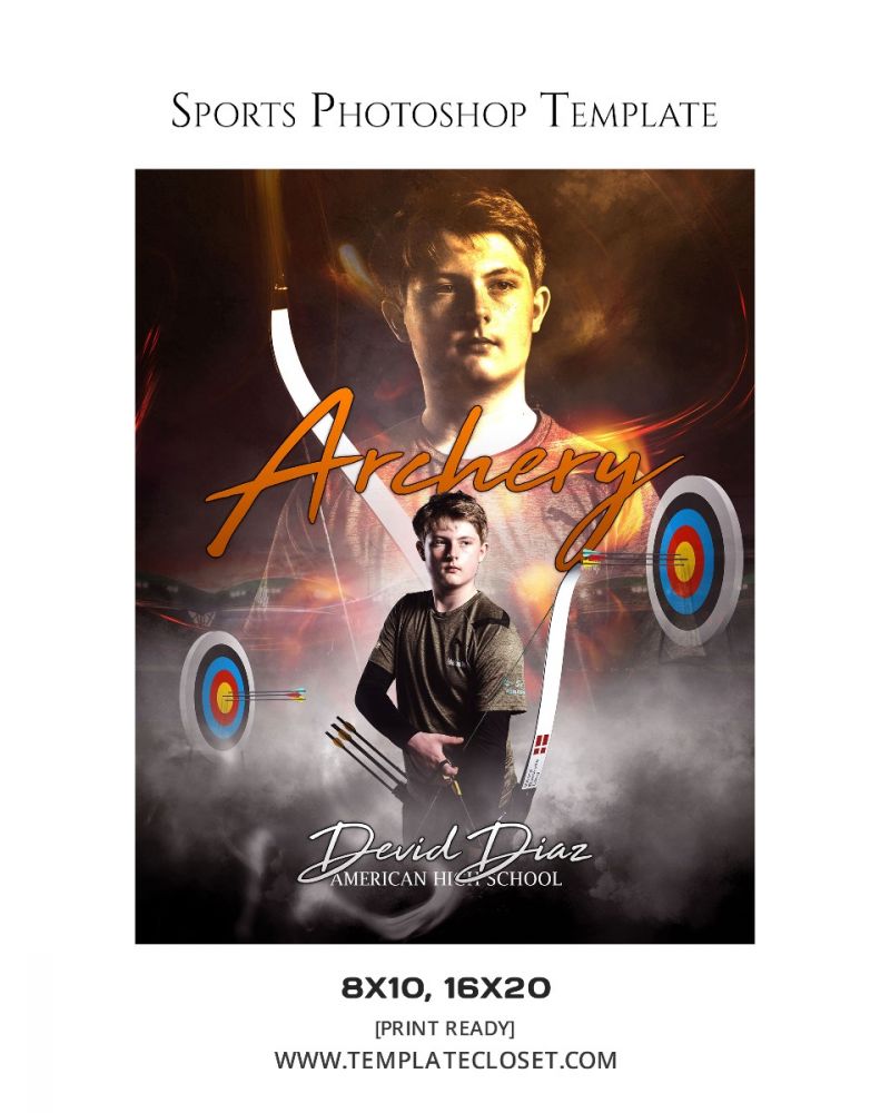 Archery Customized Sport Photoshop Template