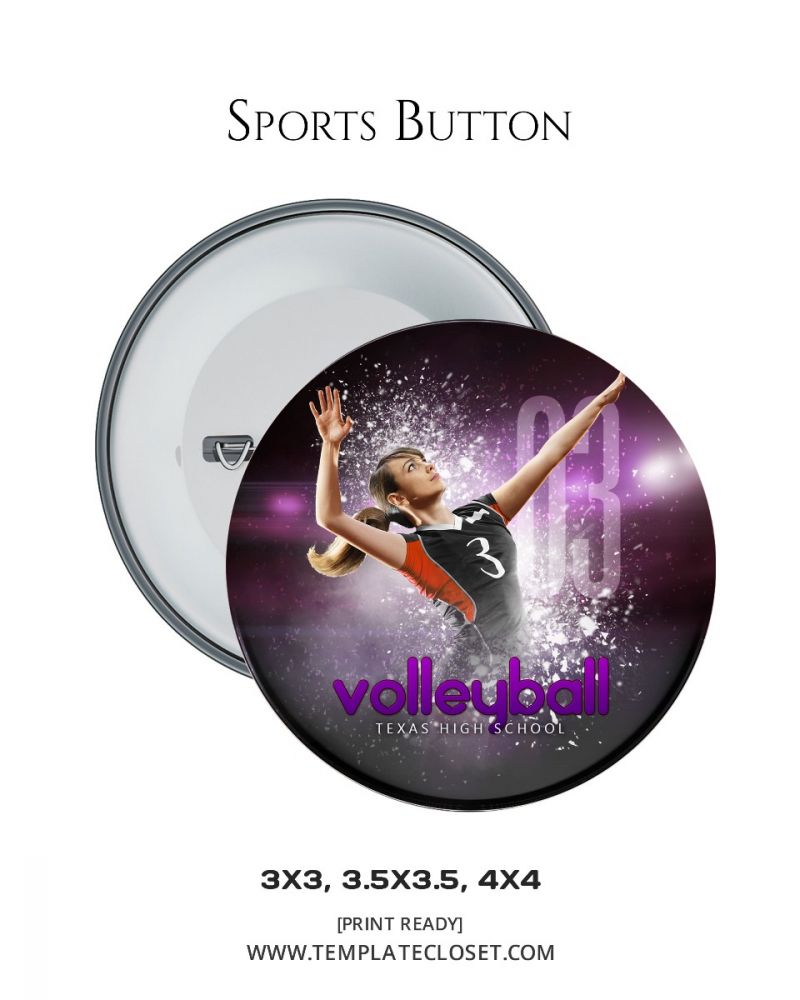Fully Customized Baseball Button Template