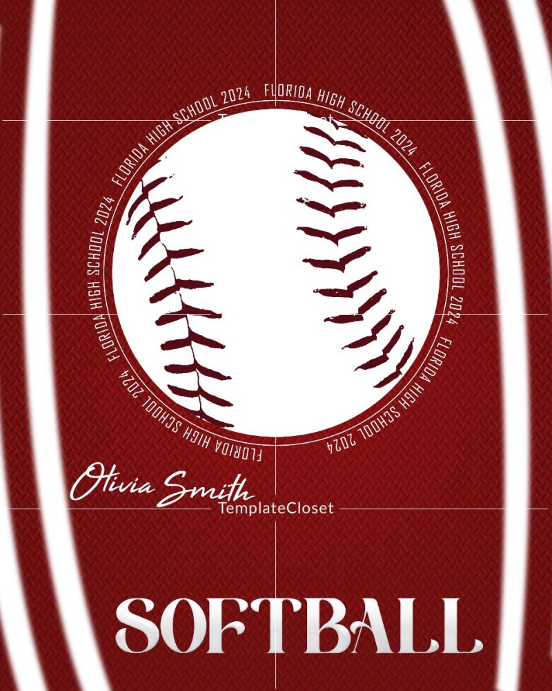 Olivia Smith - Softball Themed Effect Photography Template