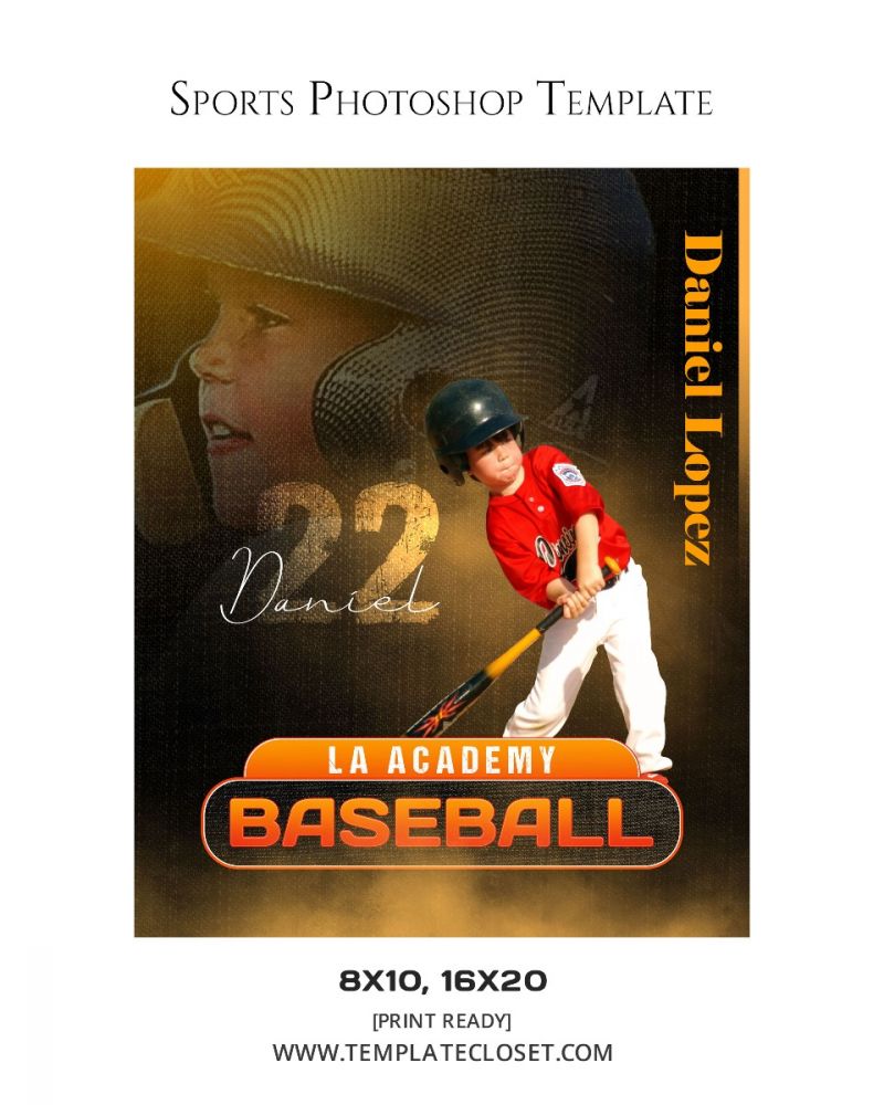 Fully Customized Baseball Memory Mate Sports Photography Template