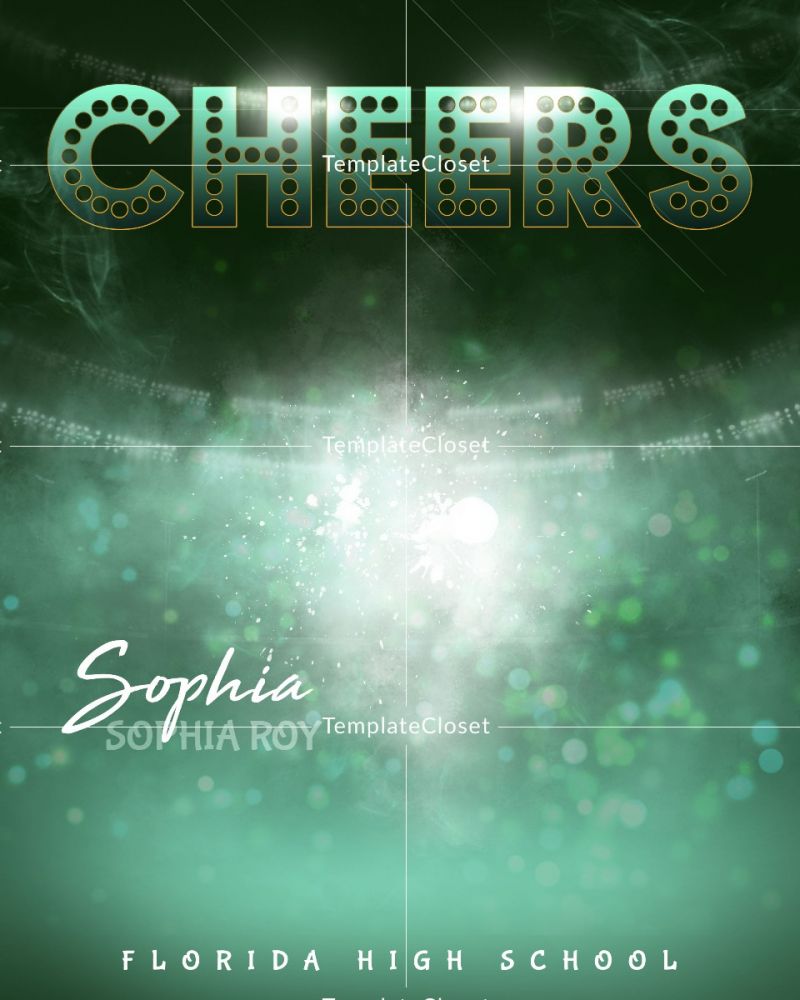 Fully Customized Cheerleader Sports Photography Template