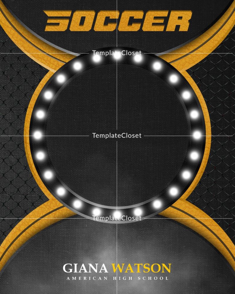 Soccer Light Effect Customized Sports Template