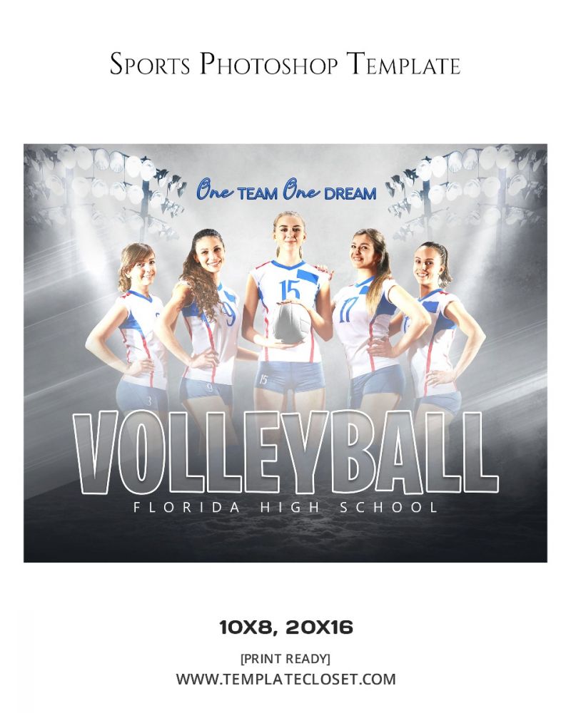 Volleyball Dream Team Themed Effect Photography Template