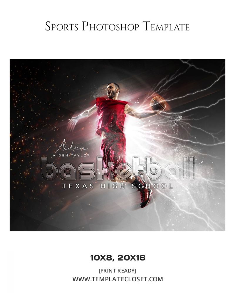 Basketball Energy Booster Effect Photoshop Layered Template