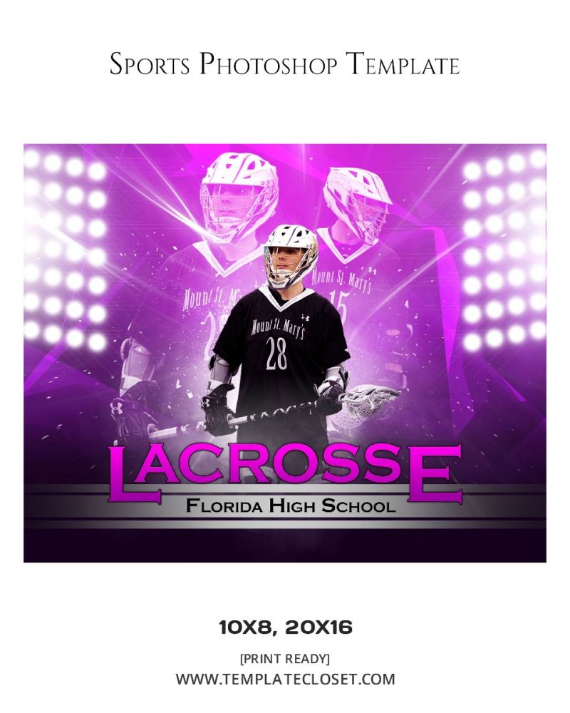 Lacrosse Multiple Layer Customized Photoshop Template