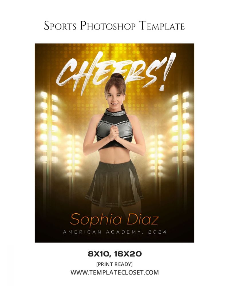 Cheerleader Green Sprinkle Effect Photography Template