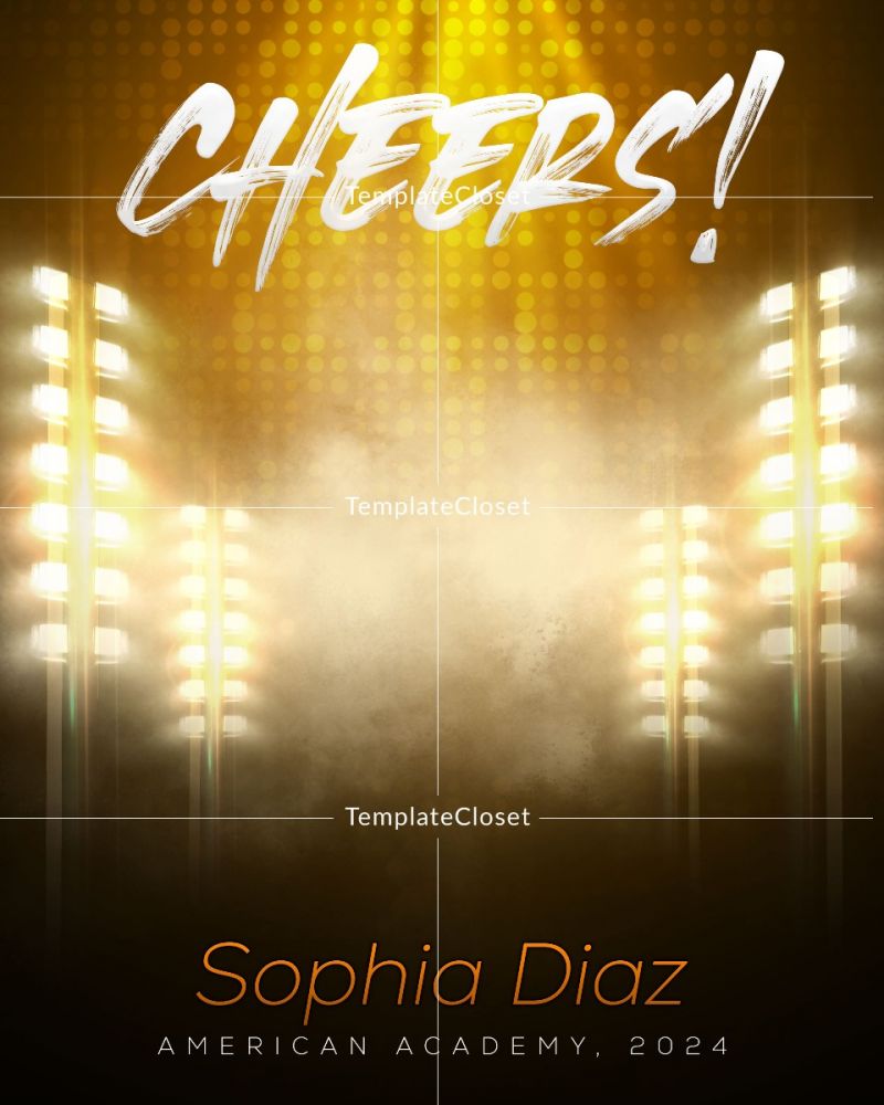 Cheerleader Light Effect Print Ready Sports Photoshop Template