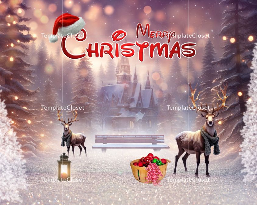 Christmas Print Ready Digital Backdrop