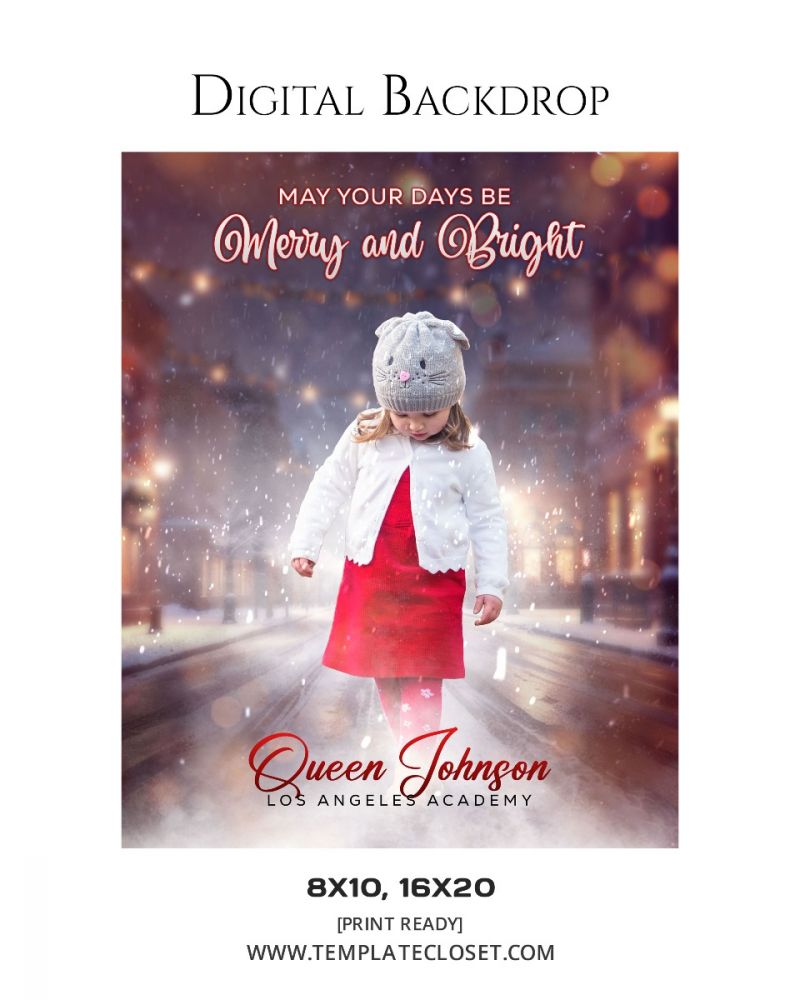 Queen Johnson - Christmas Digital Photoshop Template