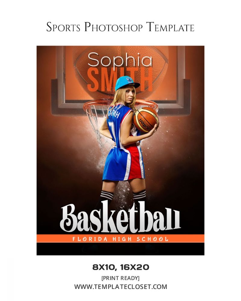 Basketball Sports Photoshop Photography Template