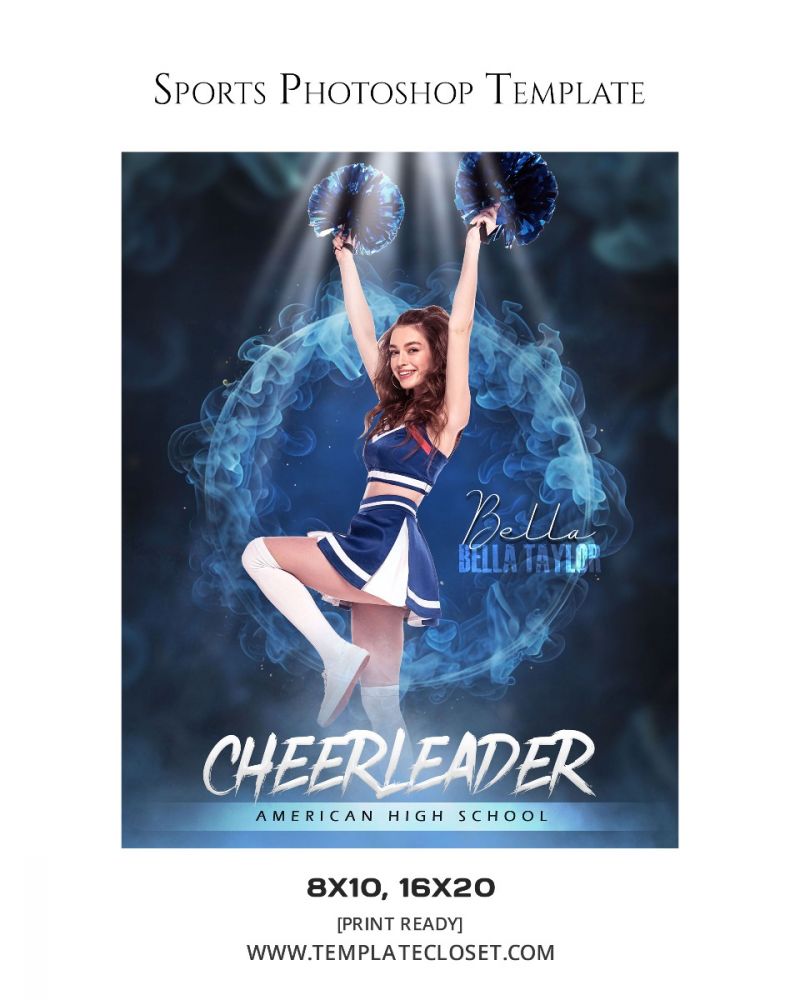 Cheerleader Green Sprinkle Effect Photography Template