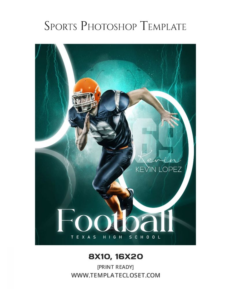 Football Texas High School Print Ready Sport Template