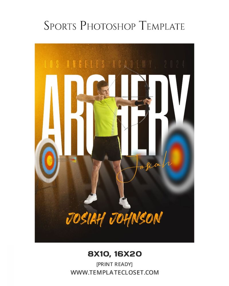 Archery Customized Sport Photoshop Template