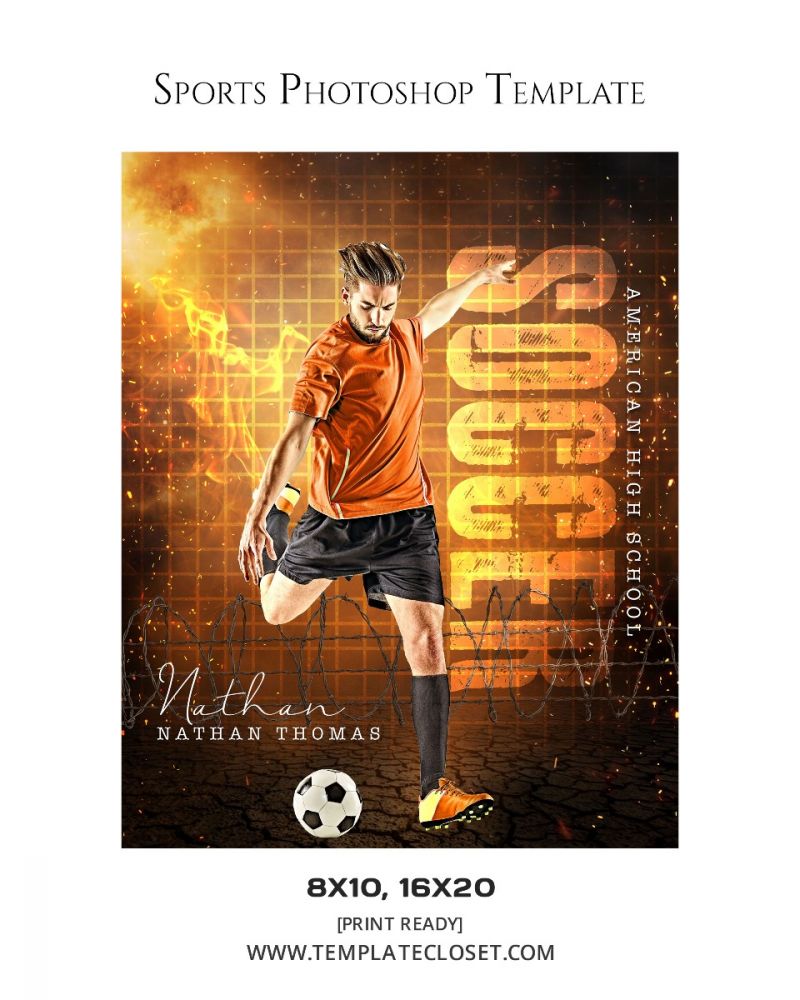 Soccer Strom Effect Sports Photography Template