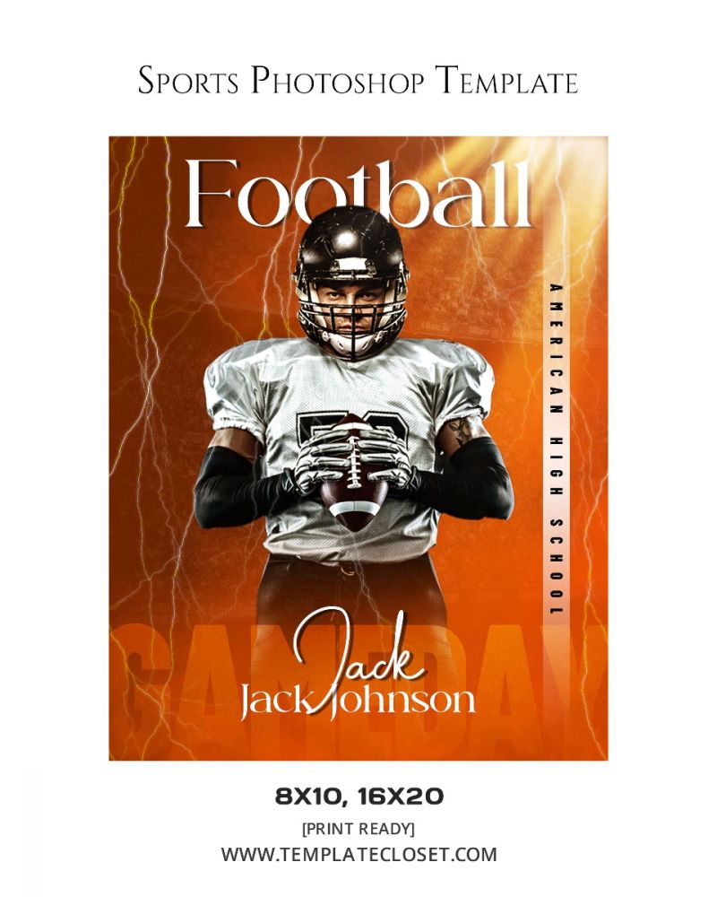 Jack Johnson - Football Signature Effect Photoshop Layered Template