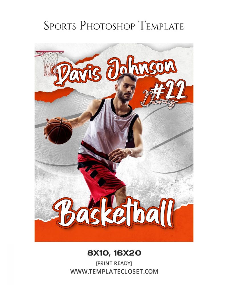 Basketball Sports Photoshop Photography Template