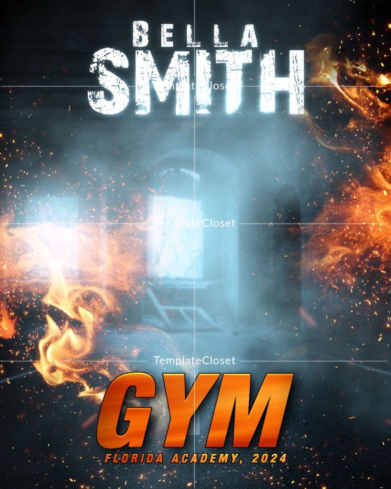 Gymnastic Print Ready Sports Customized Photoshop Layered Template