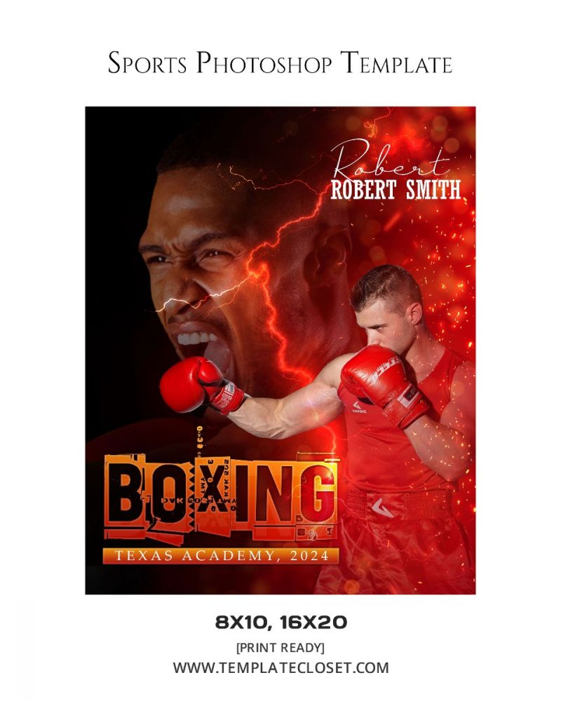 Boxing Enliven Effect Sports Photoshop Photography Template