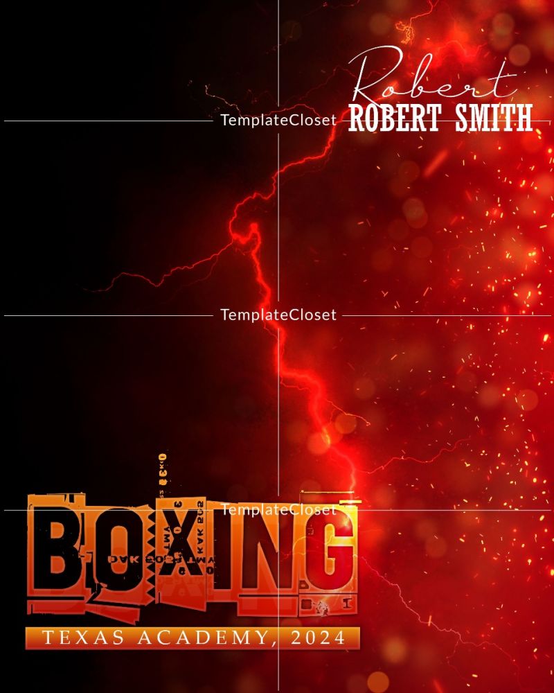 Boxing Customized Sports Photoshop Layered Template