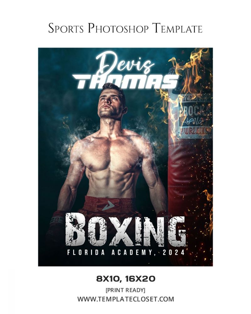 Boxing Enliven Effect Sports Photoshop Photography Template
