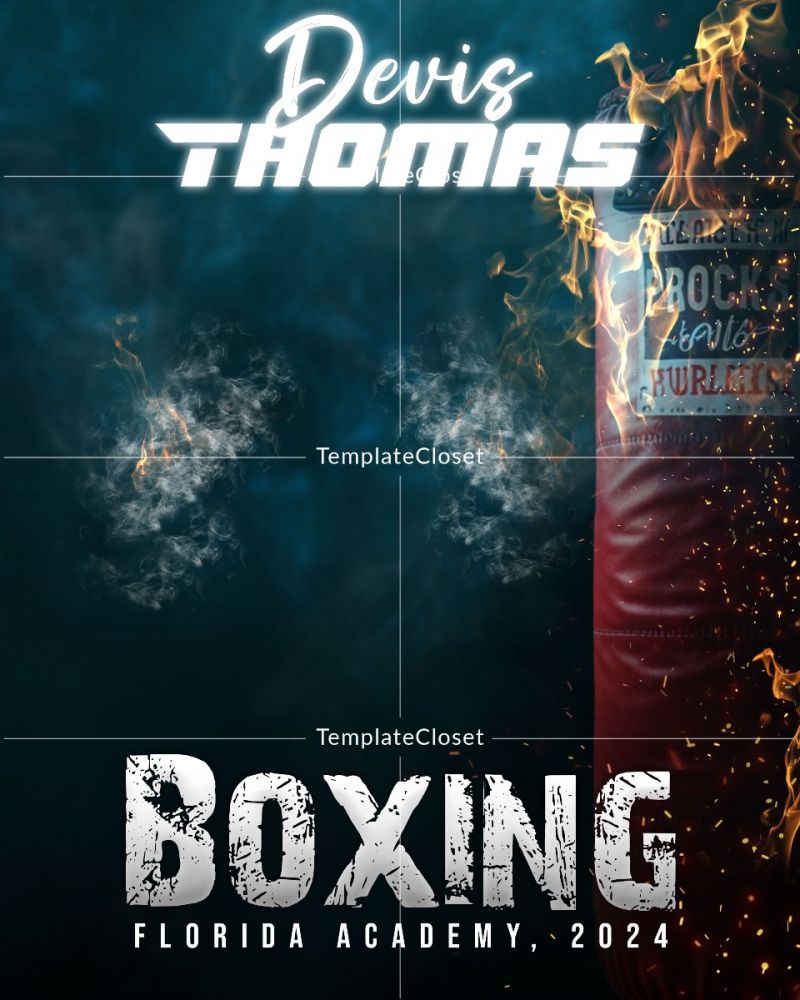 Boxing Customized Sports Photoshop Layered Template