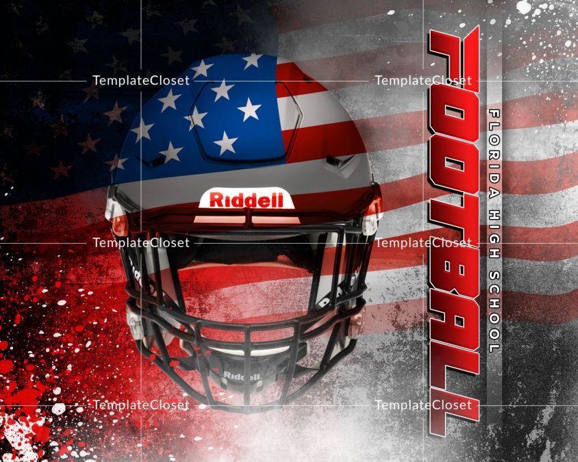 Football Flag Effect Customized Photography Template