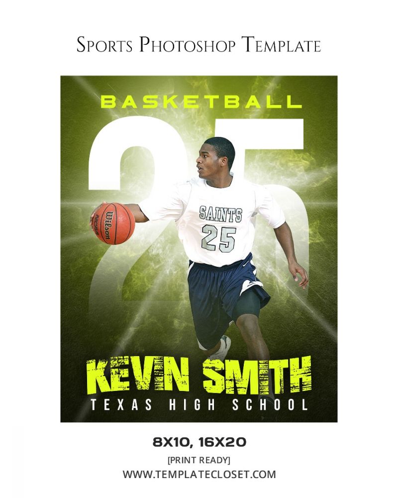 Basketball Sports Photoshop Photography Template