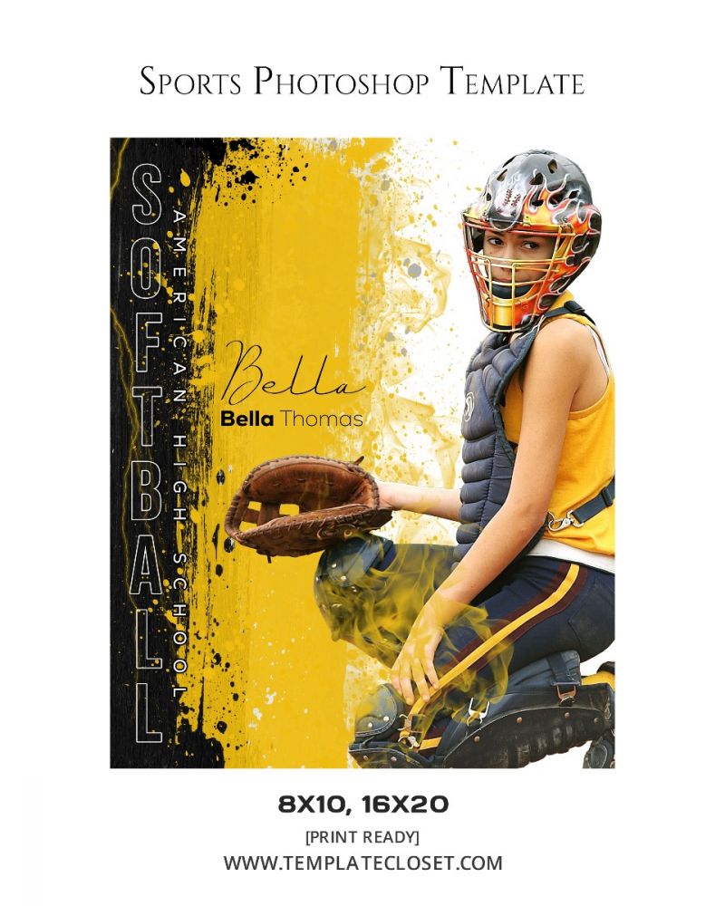 Bella Thomas - Softball Customized Sports Photoshop Template
