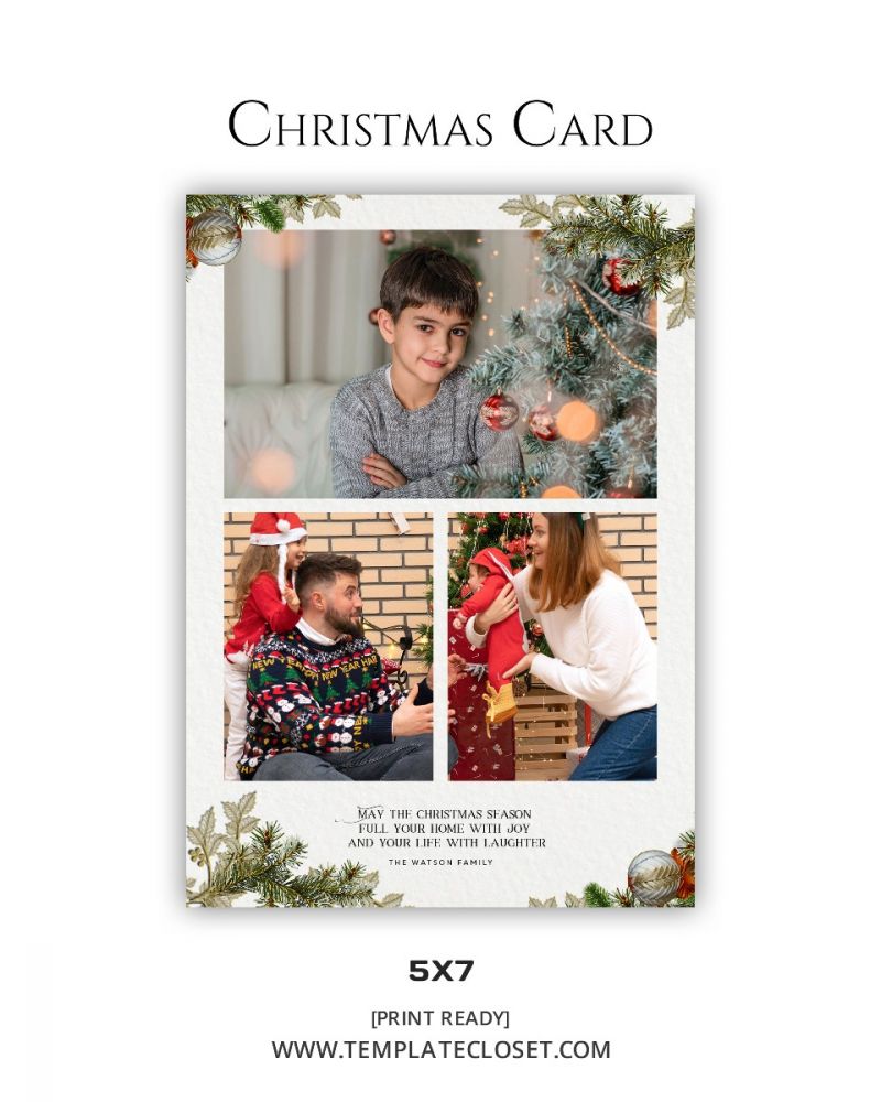 Christmas Digital Print Ready Layered Photoshop Card