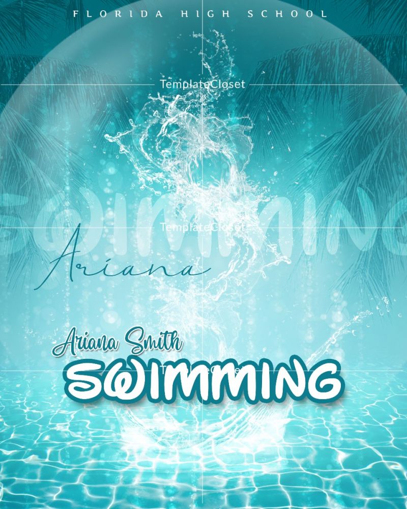 Swimming Texas High School Sports Photoshop Template