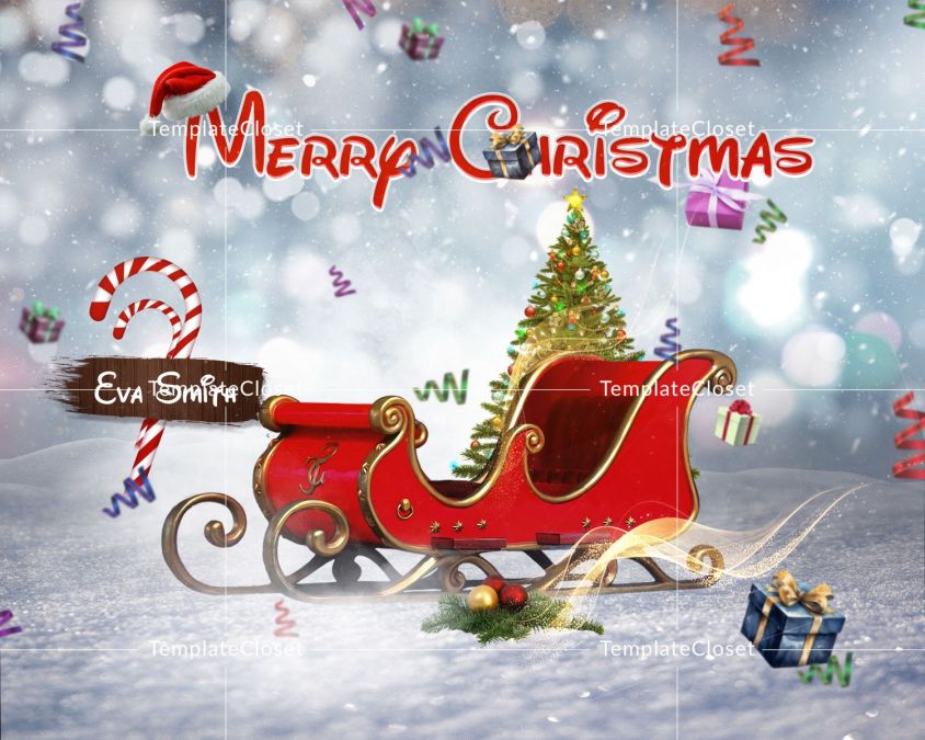 Merry Christmas Kid Digital Backdrop