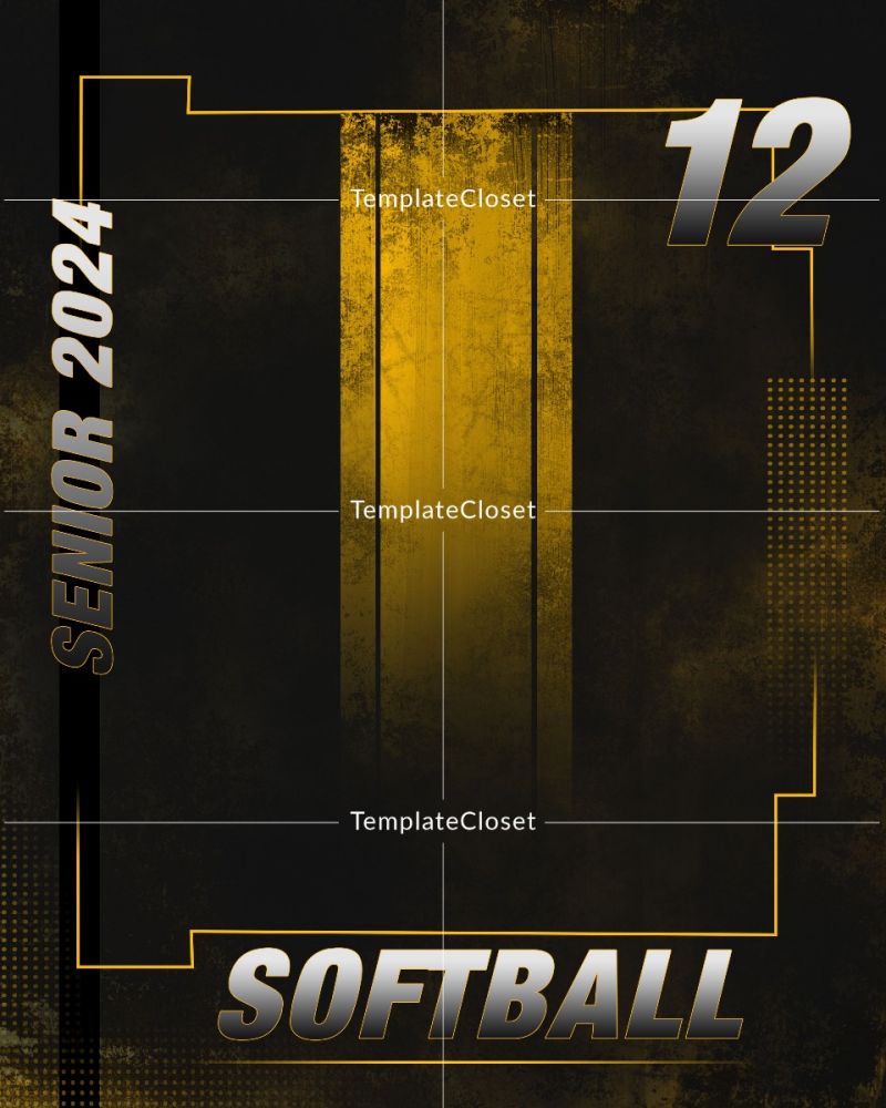 Senior Softball Print Ready Sports Layered Template
